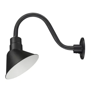 12in. Integrated LED Angle Shade With Gooseneck - Satin Black - 11W - 3000K