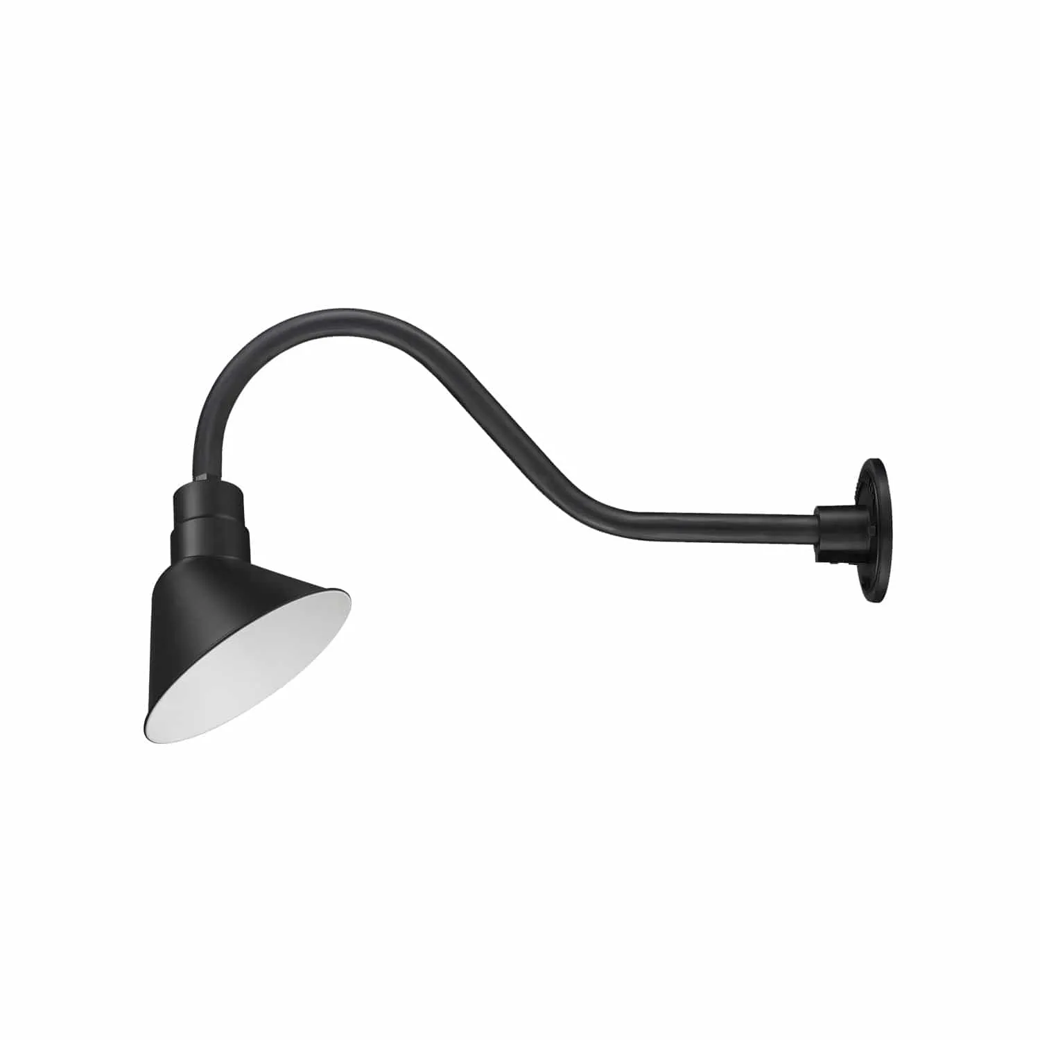 12in. Integrated LED Angle Shade With Gooseneck - Satin Black - 11W - 3000K