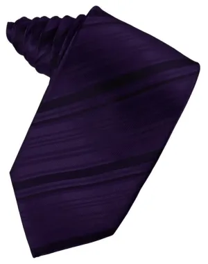 Amethyst Striped Satin Necktie