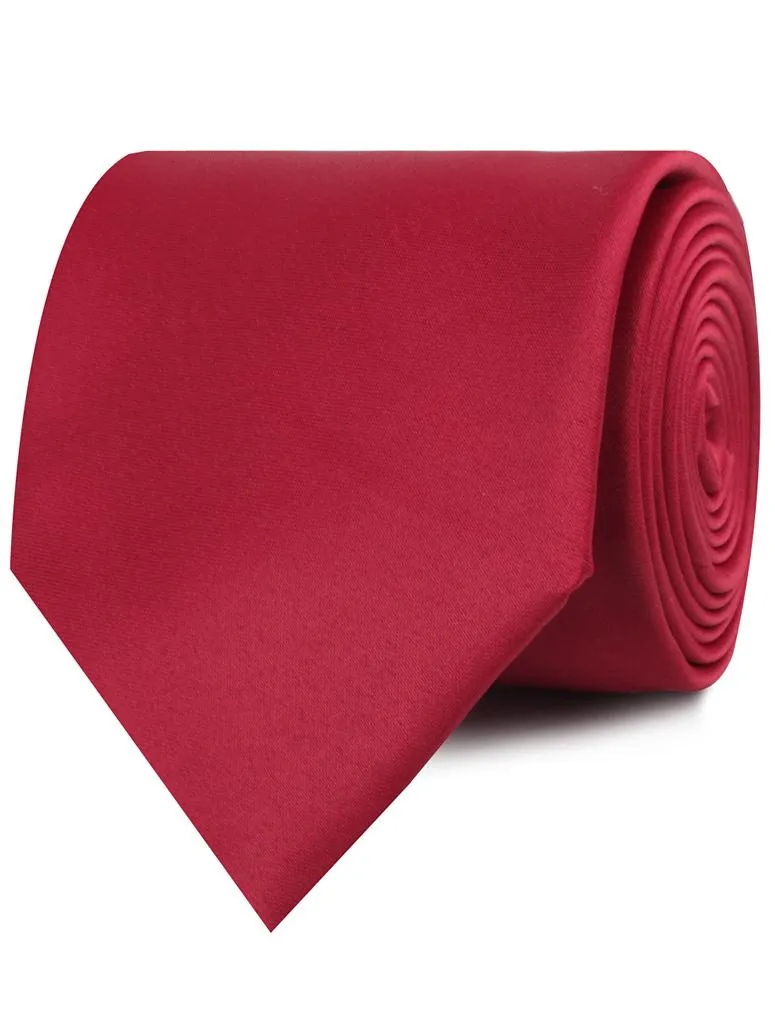 Apple Maroon Satin Necktie