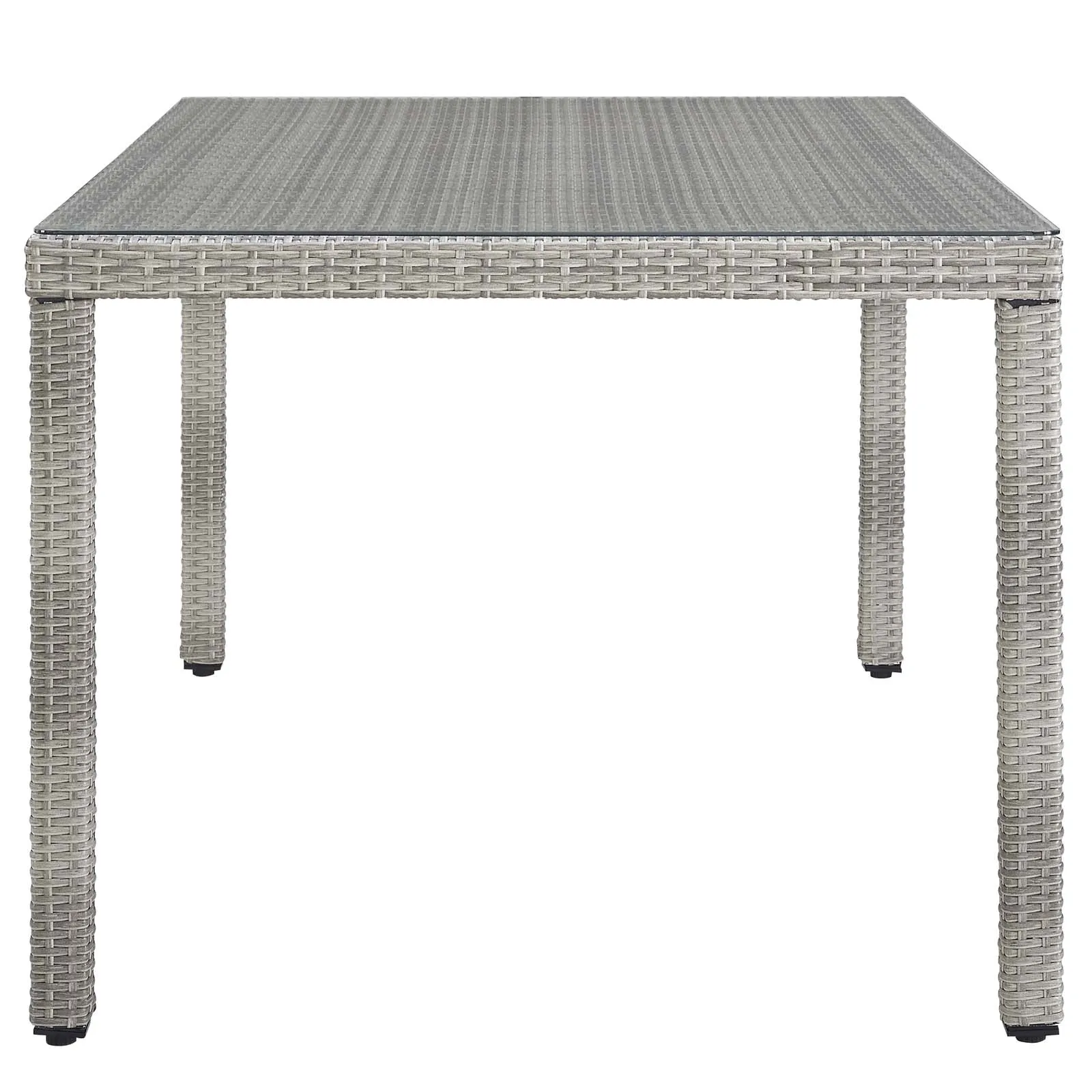 Aura 68" Outdoor Patio Wicker Rattan Dining Table Gray EEI-2921-GRY