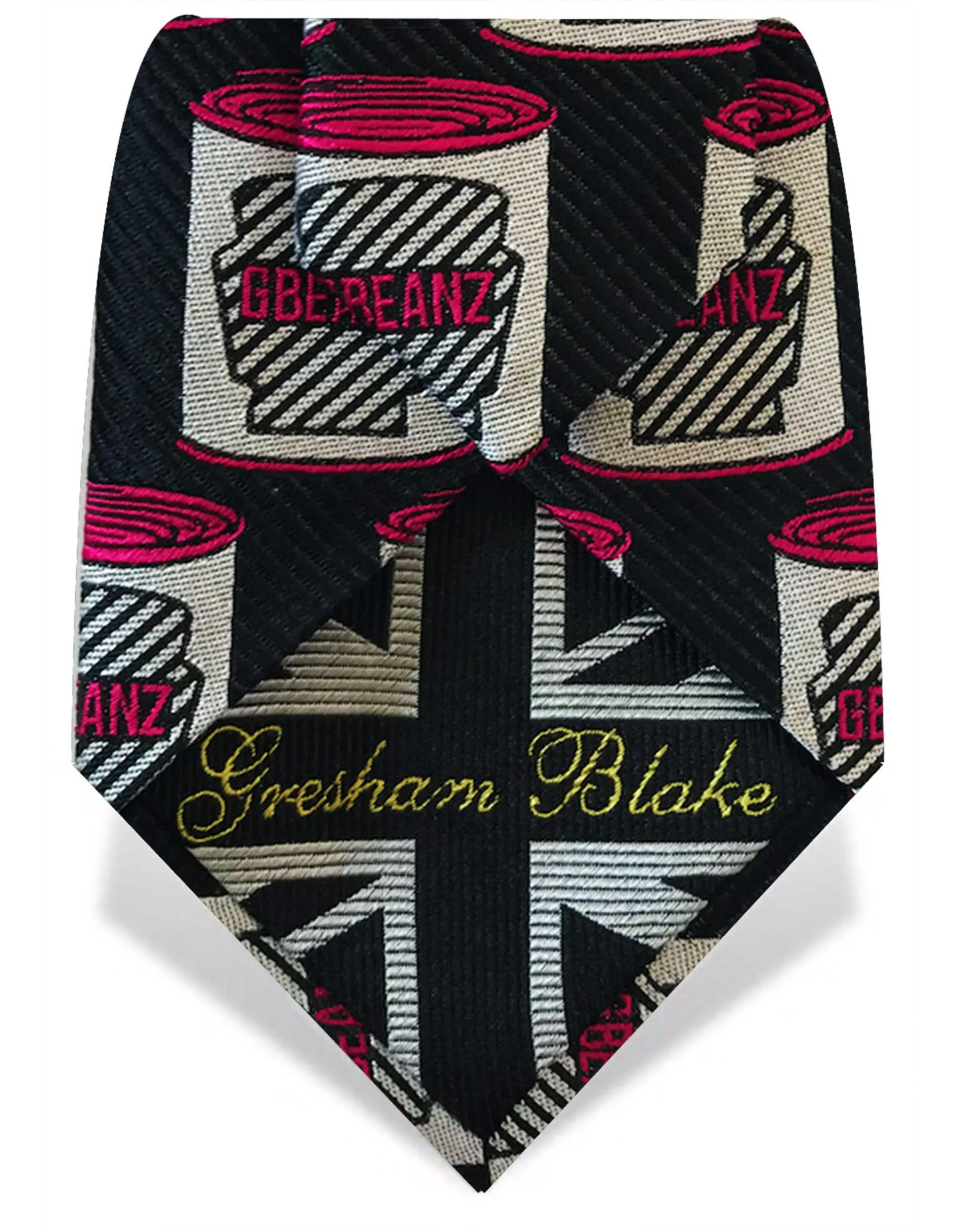 Black & Pink Gbeanz Tie