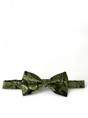 Black and Green Paisley Bow Tie