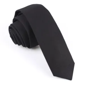 Black Cotton Skinny Tie