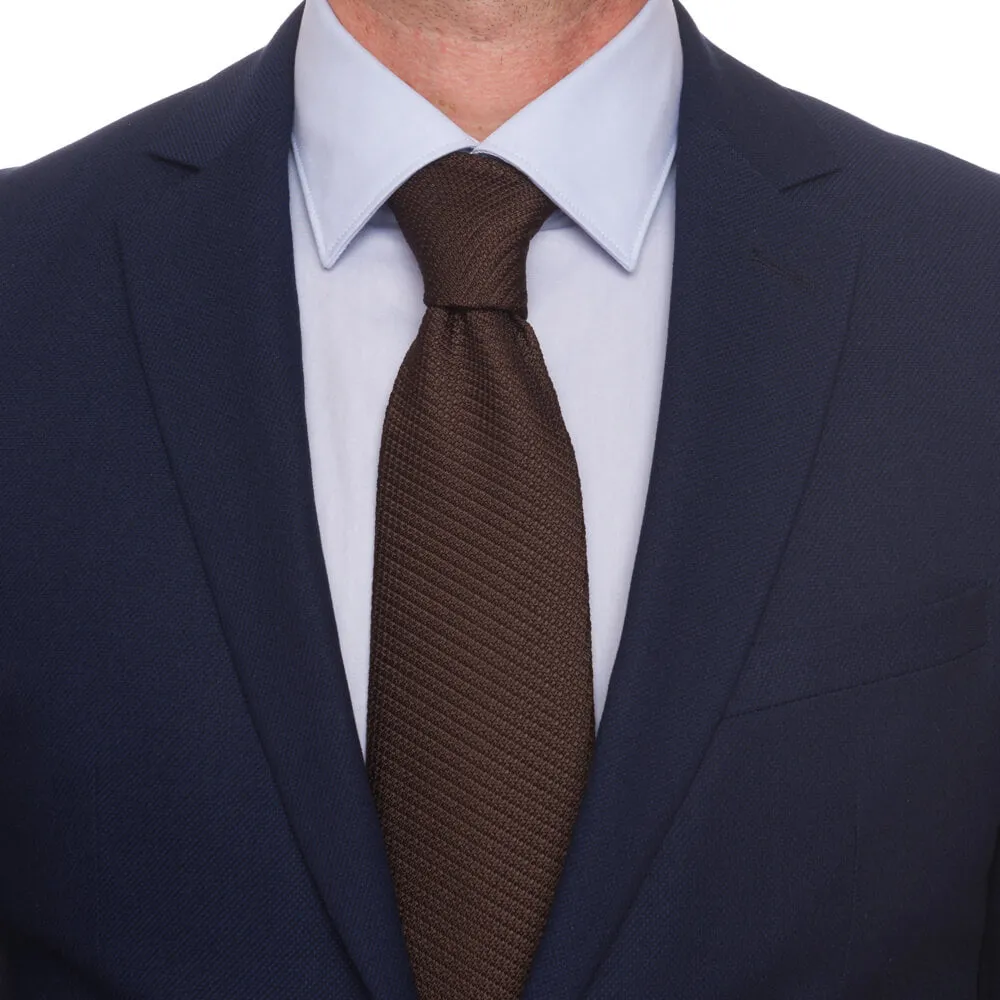 Brown Grenadine Silk Tie