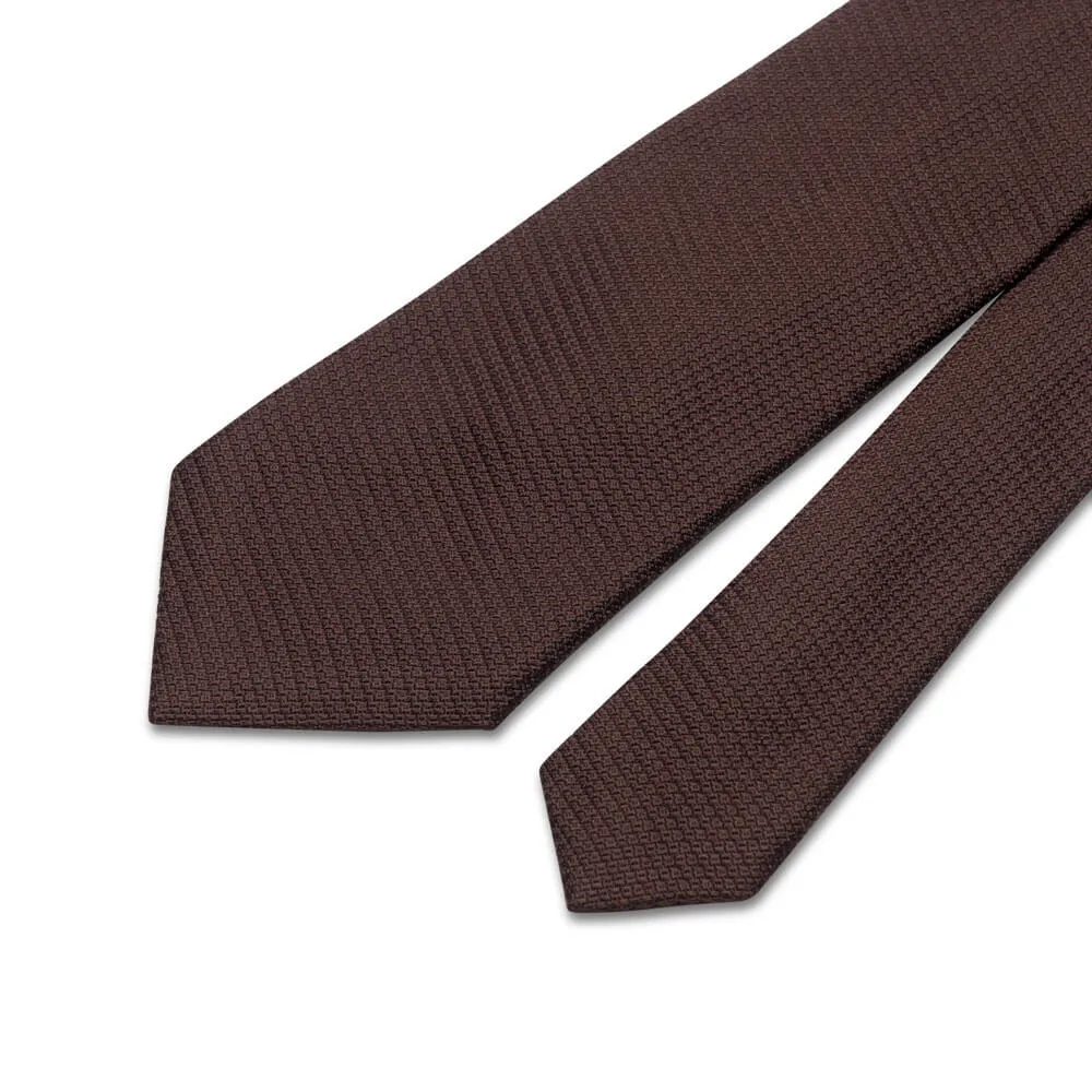 Brown Grenadine Silk Tie