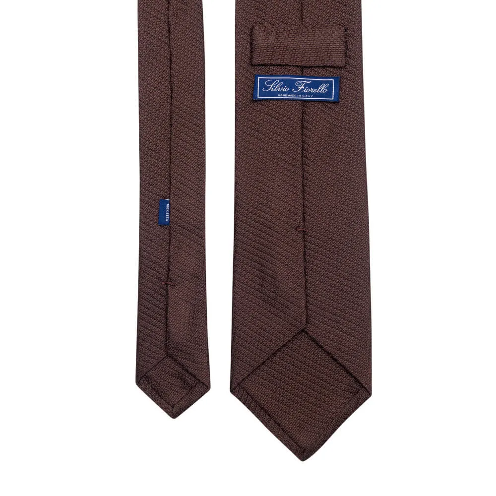 Brown Grenadine Silk Tie