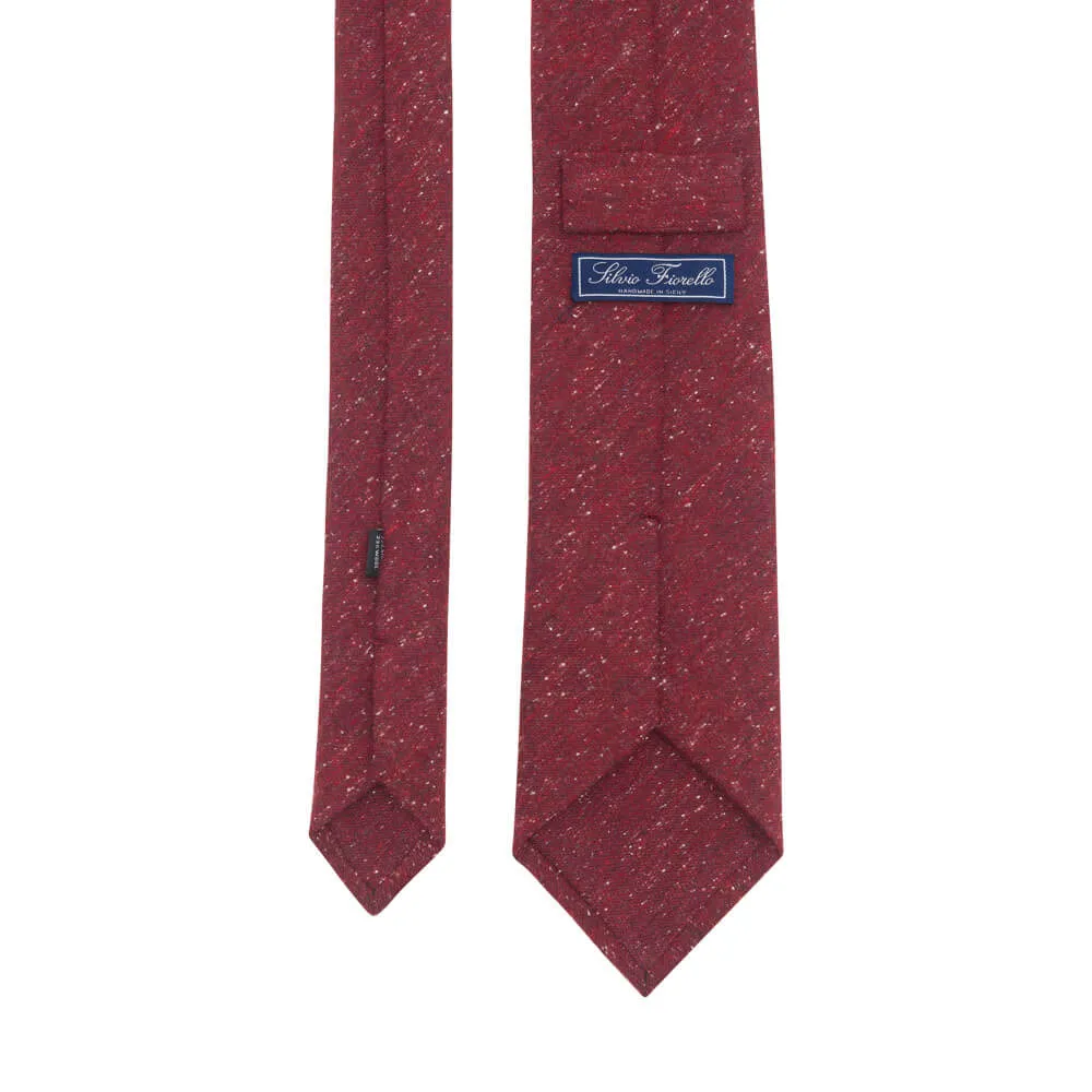 Burgundy Heritage Weave Cotton Silk Wool Tie