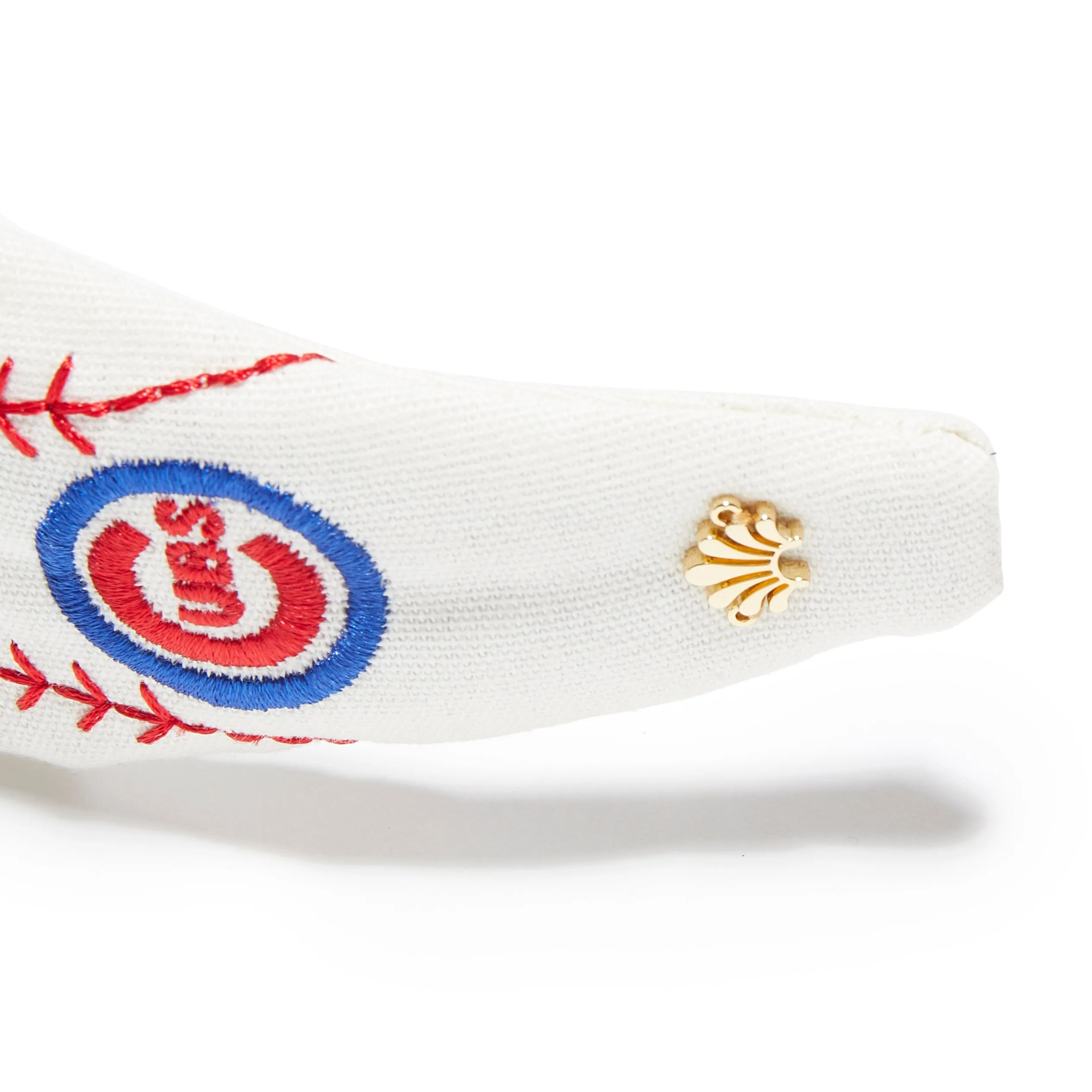 CHICAGO CUBS LELE SADOUGHI / MLB IVORY EMBROIDERED KNOTTED HEADBAND