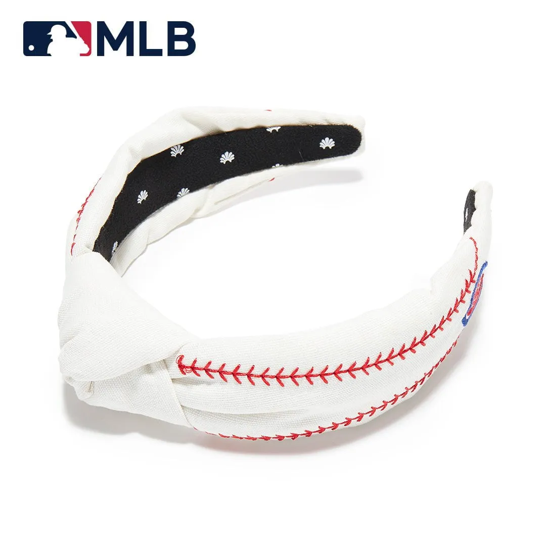 CHICAGO CUBS LELE SADOUGHI / MLB IVORY EMBROIDERED KNOTTED HEADBAND