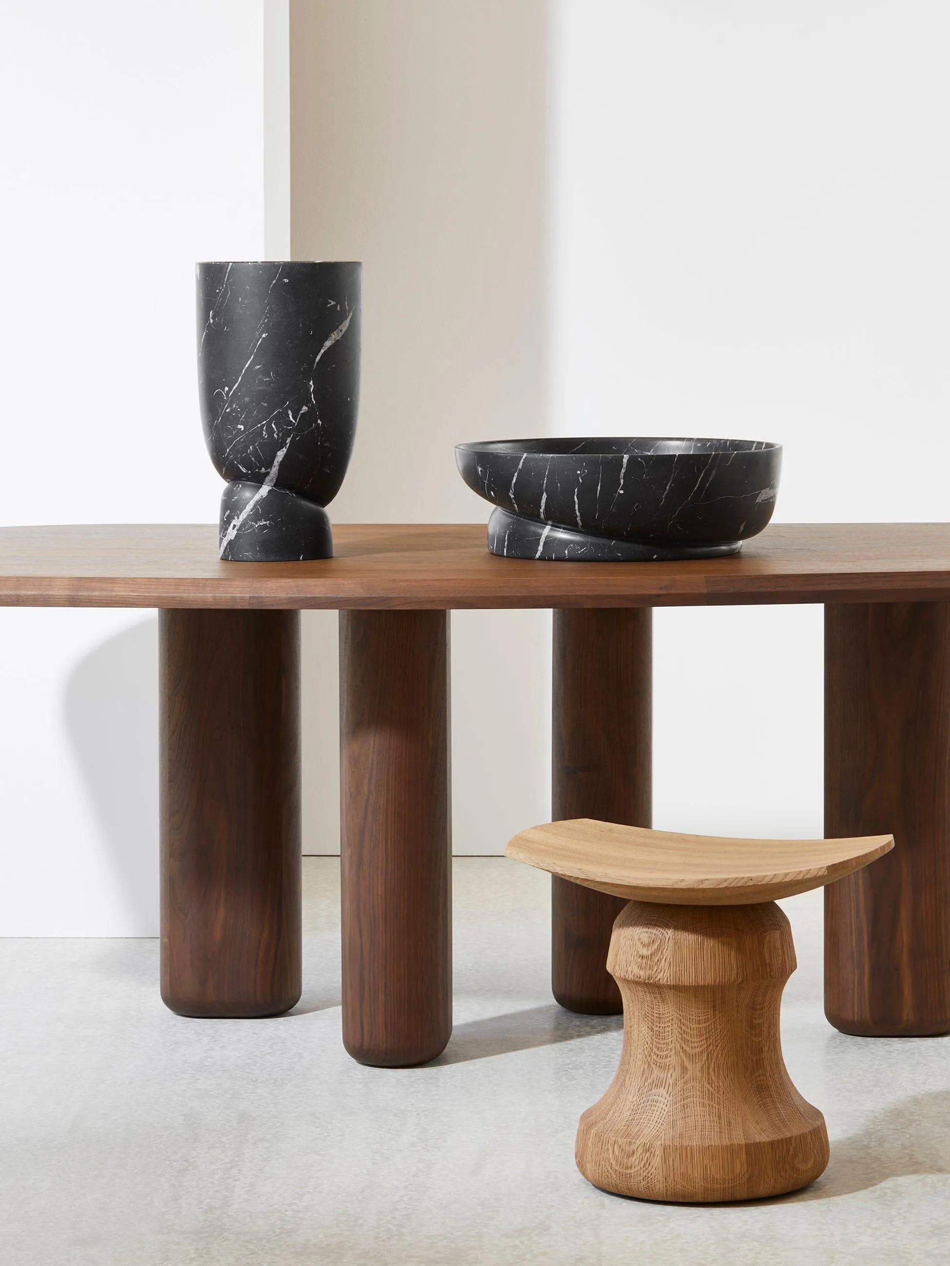 Christophe Delcourt Roi Stool in Solid Brushed Oak by Collection Particuliere