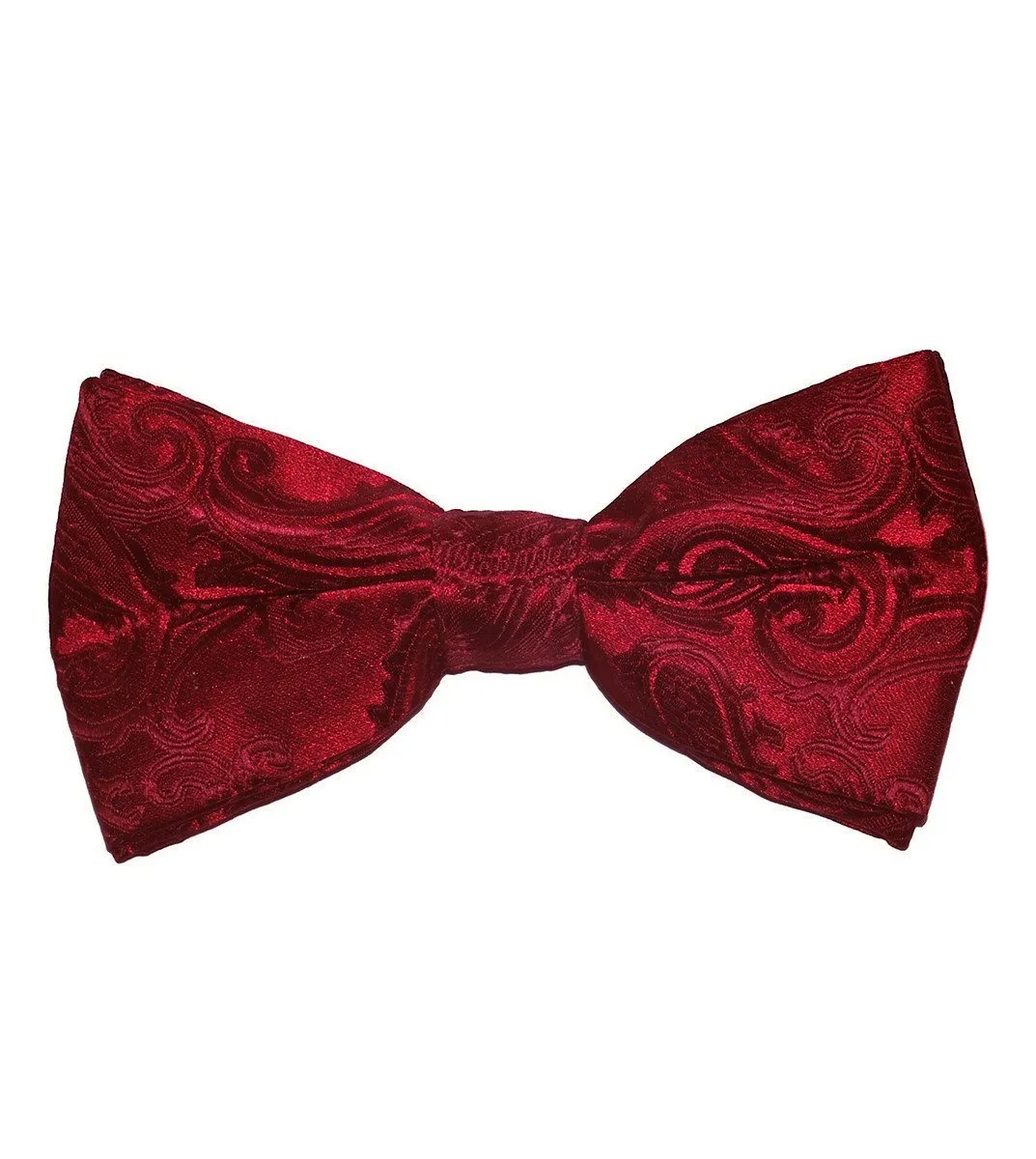 Classic Burgundy Paisley Bow Tie