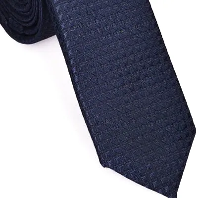 Classy Men Skinny Blue Pin Check Tie