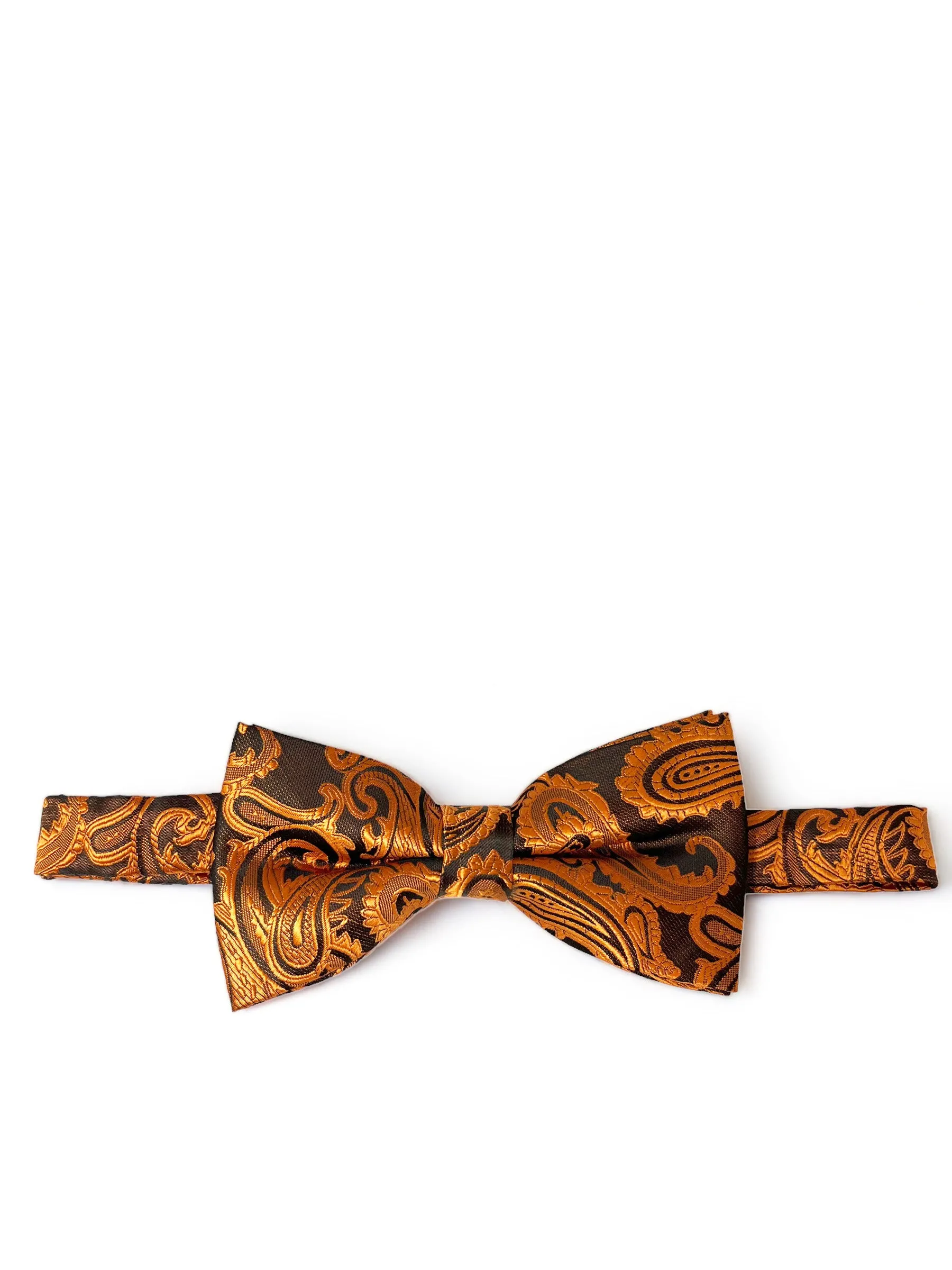 Copper and Black Paisley Bow Tie