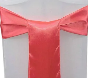 Coral satin sash