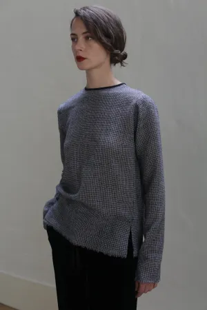 Crewneck shirt - Japanese Wool Gauze | BW Houndstooth