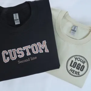 Custom Embroidered Sweatshirt with Your Logo, Any Text or Photo