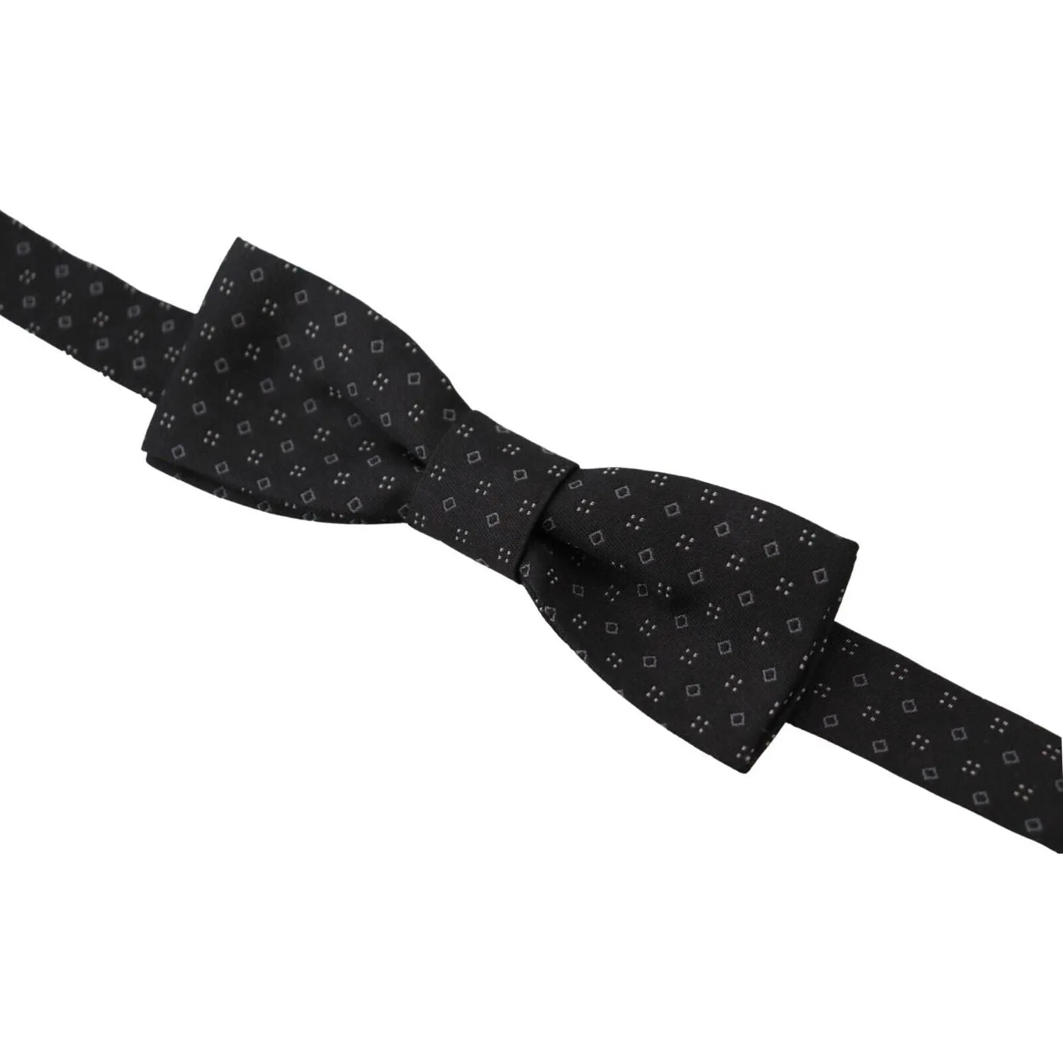 Dolce & Gabbana Exclusive Silk Patterned Black Bow Tie