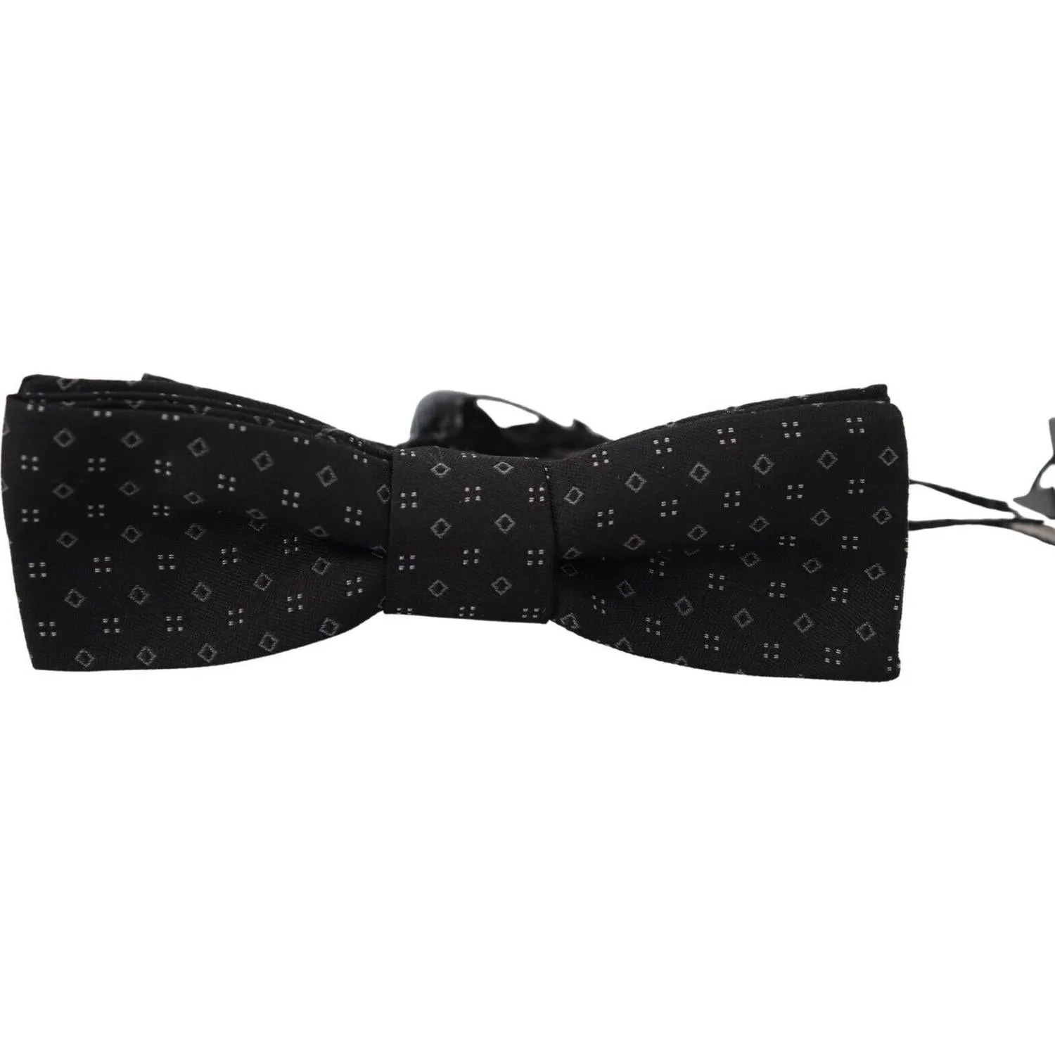 Dolce & Gabbana Exclusive Silk Patterned Black Bow Tie