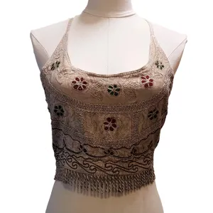 Embroidered Halter-Neck Cropped Top - Choice of Colours