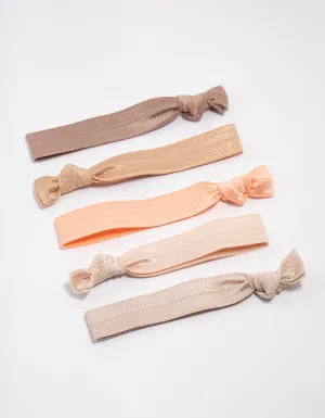 Flat Knitted Fabric Hair Ties 5-Pack