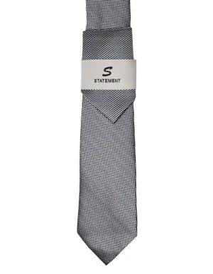 GRAY GEO DOT 2 PC TIE & HANKIE SET