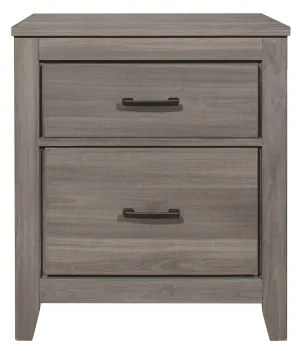 Homelegance Waldorf 2 Drawer Nightstand in Dark Gray 1902-4