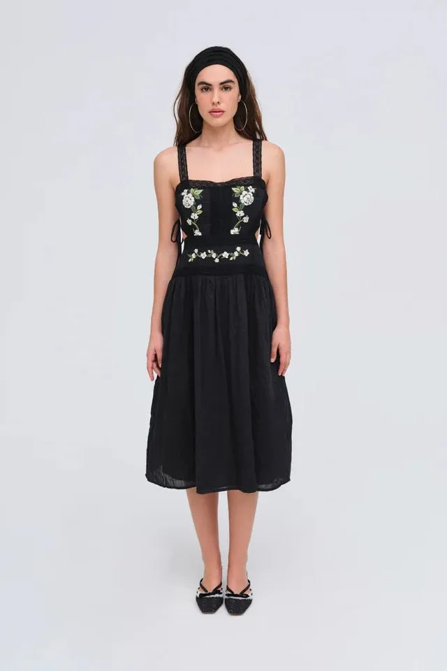 Jolene Embroidered Midi Dress