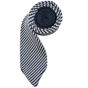 Knit Necktie - Navy/White