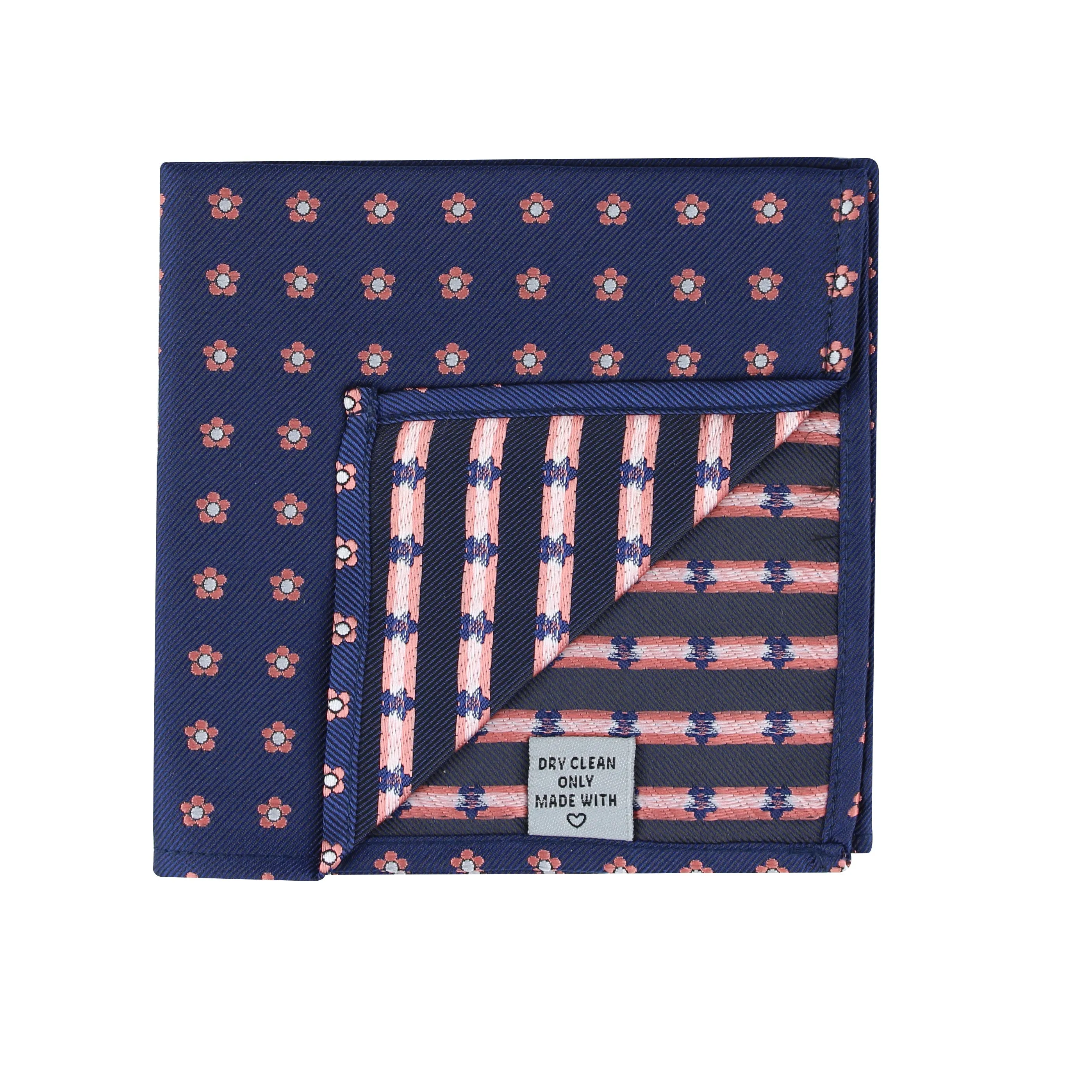 Kovove Classy Blue Floral Pocket Square For Men