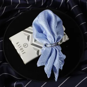 Kovove Glorious Cyan Polka Dot Pocket Square For Men