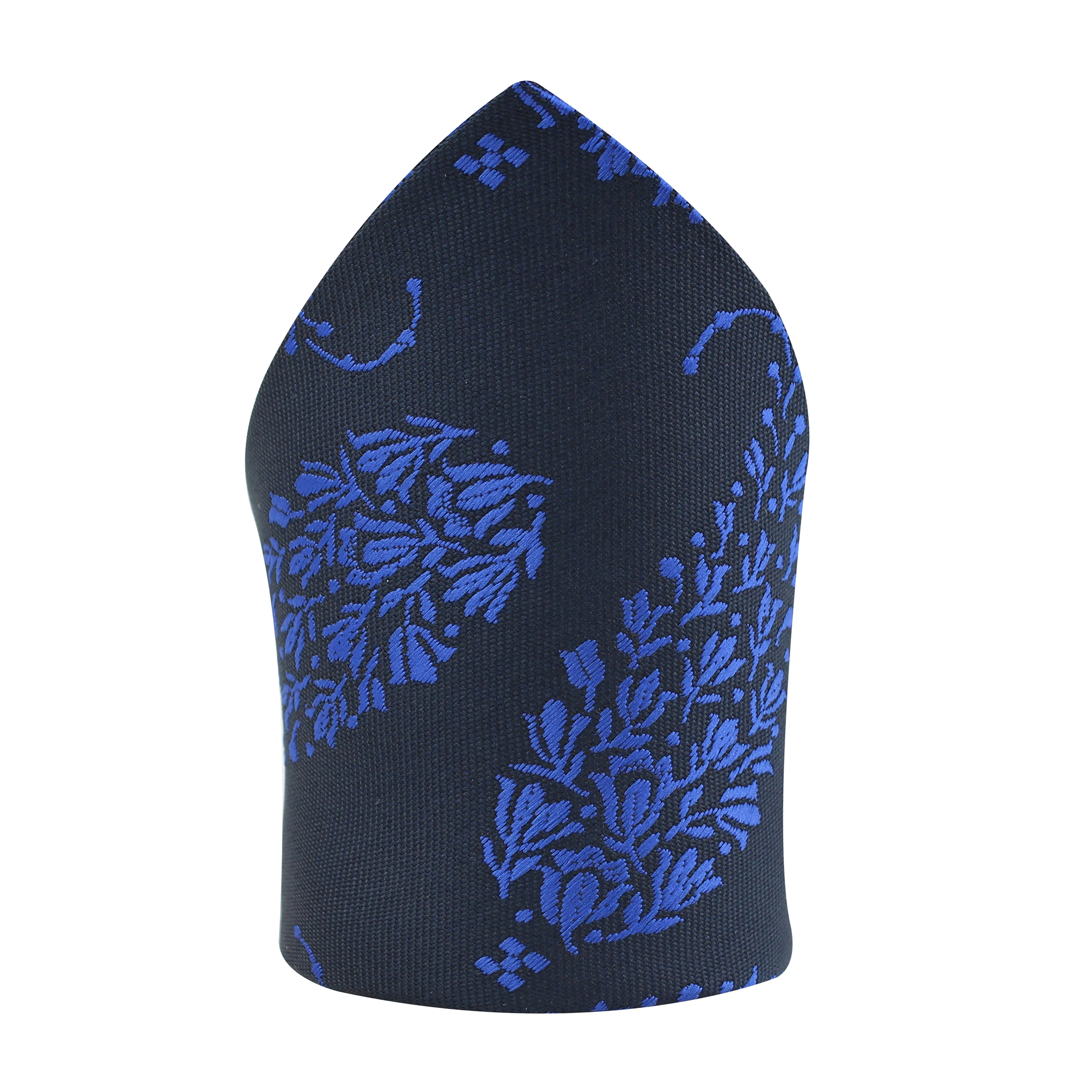 Kovove Navy Blue Floral Pocket Square For Men