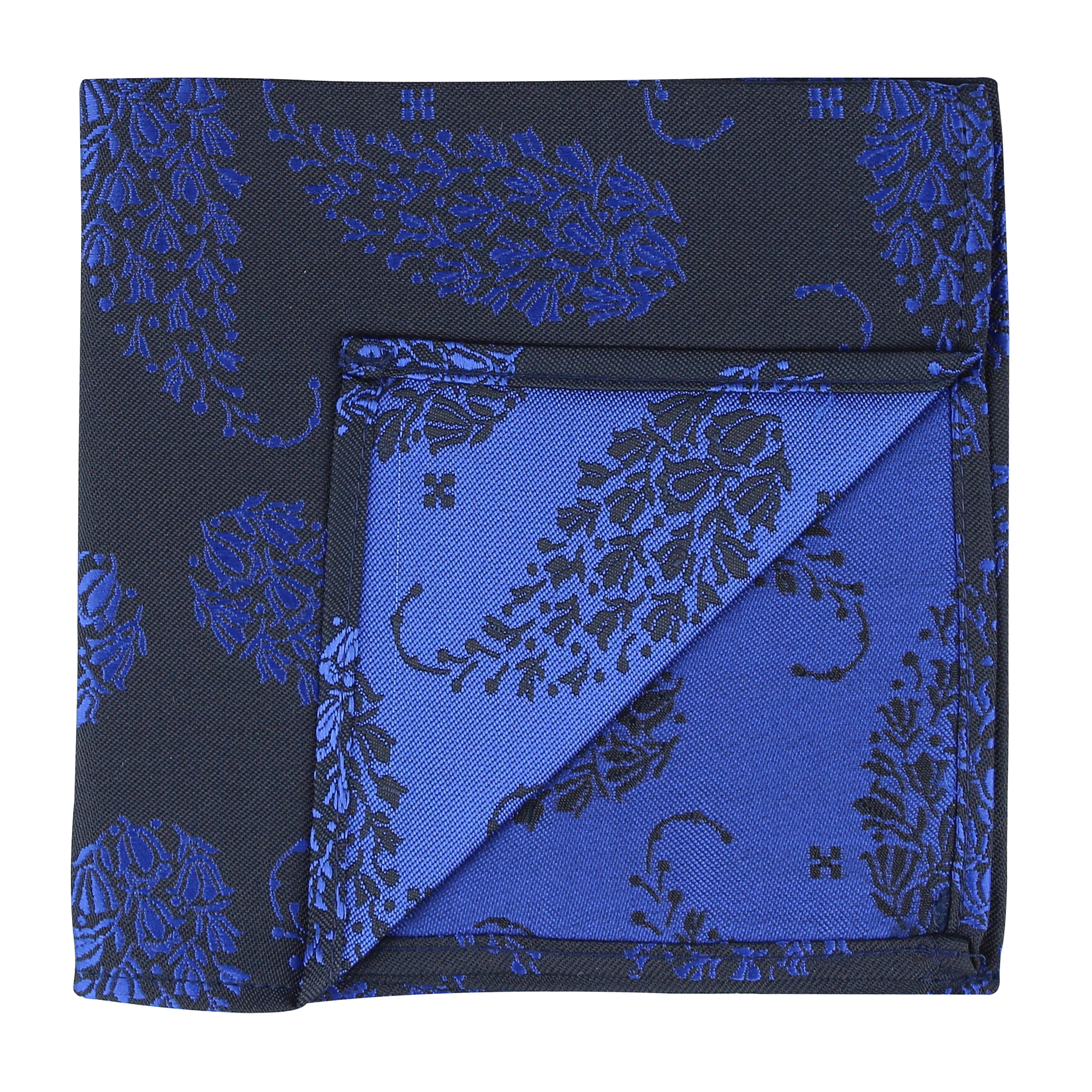 Kovove Navy Blue Floral Pocket Square For Men