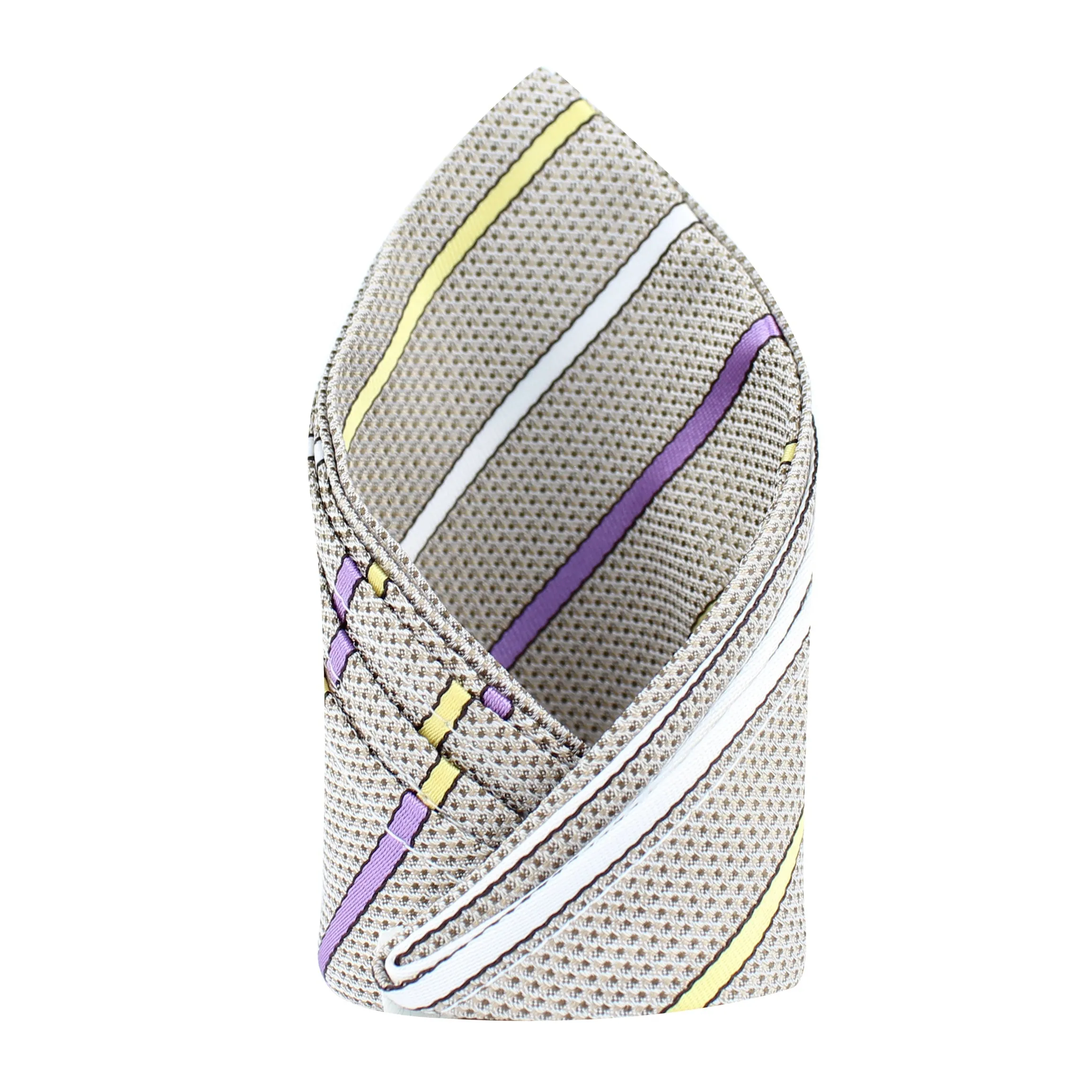 Kovove The Delightful Striped Grey Pocket Square For Men