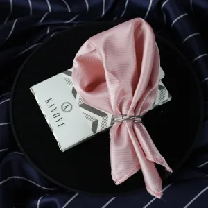 Kovove The Elegant Self Striped Pink Pocket Square For Men