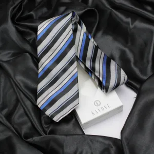 Kovove The Stripedara Grey Necktie For Men