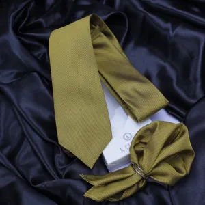 Kovove The Twining Dash Mustard Necktie and Pocket Square Gift Box