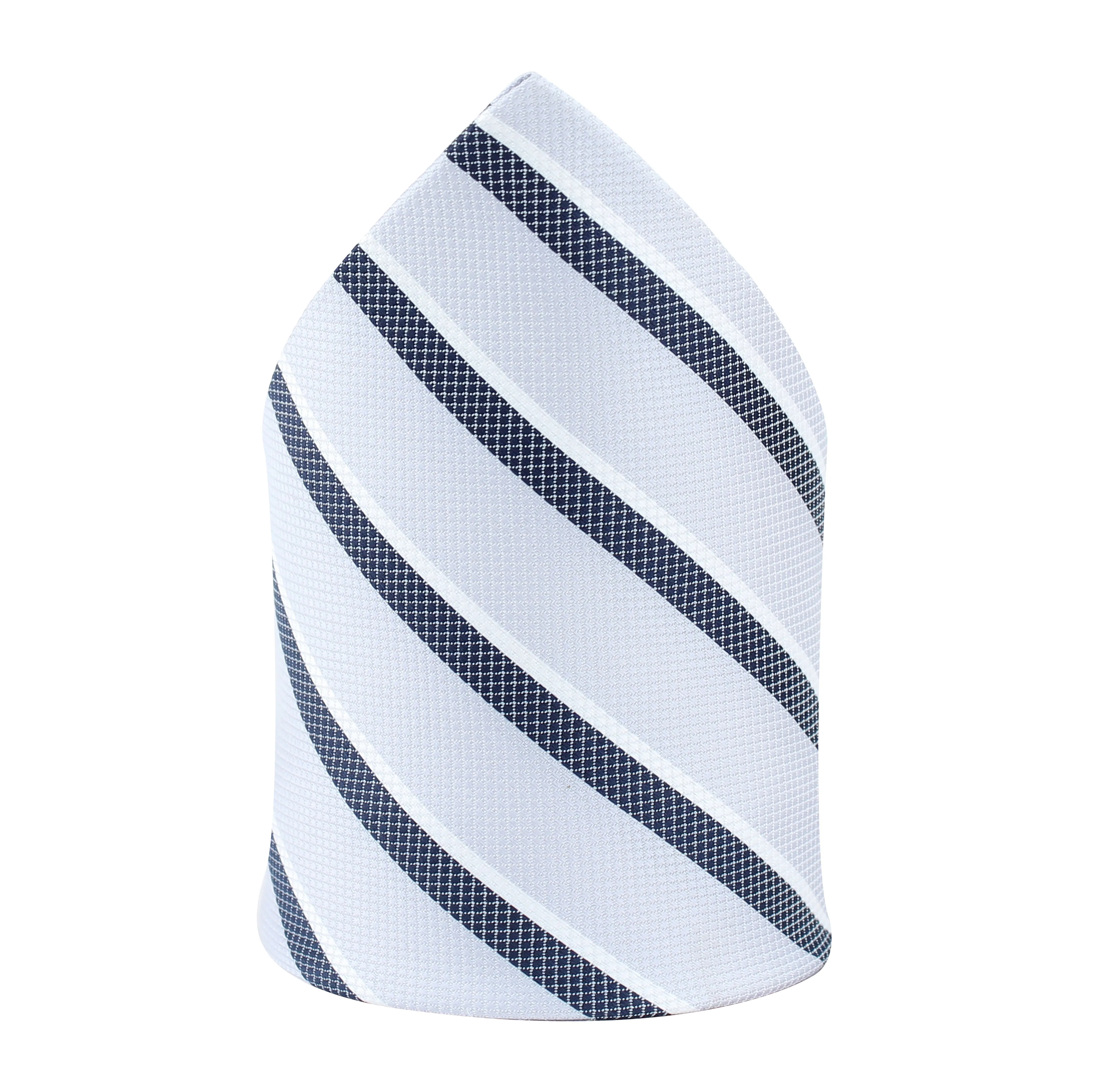 Kovove White Striped Pocket Square For Men