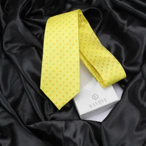 Kovove Yellow Abstract Neck Tie For Men