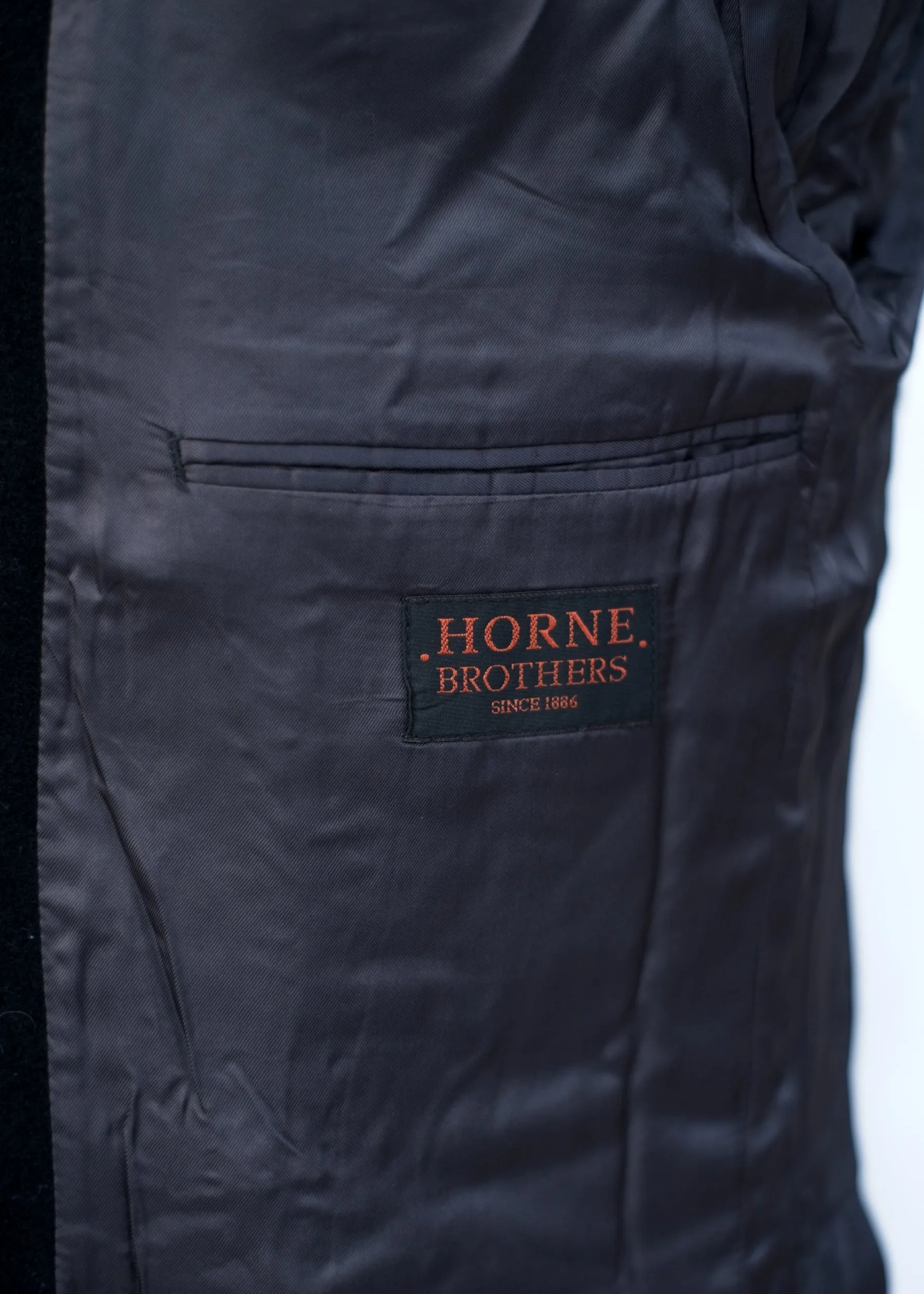 Men's 1980s Black Cashmere Overcoat •Horne