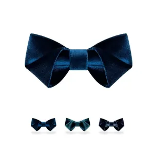 Men's Blue Series Solid Color Velvet Bow Tie