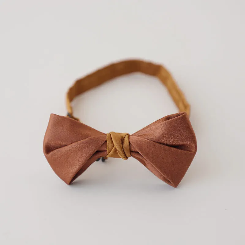 Men's Dark Orange Solid Color Bow Tie