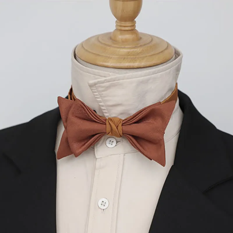 Men's Dark Orange Solid Color Bow Tie