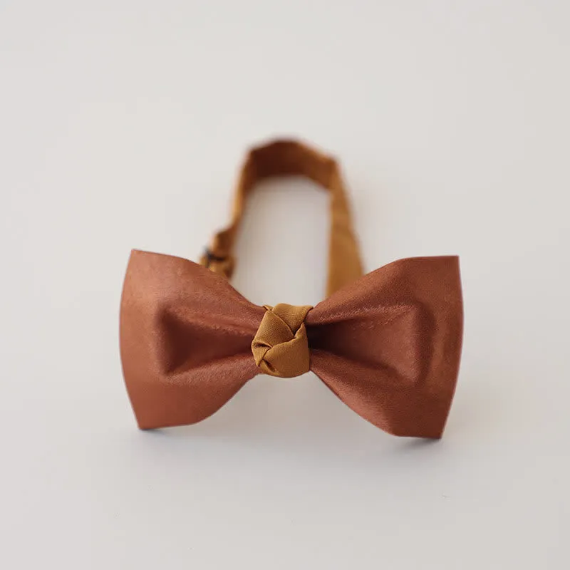 Men's Dark Orange Solid Color Bow Tie