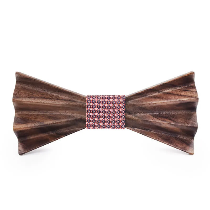 Men's Dark Stereo 3D Folded Wooden Bow Tie