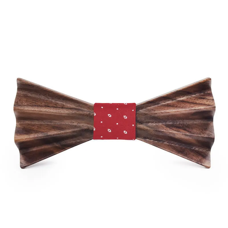 Men's Dark Stereo 3D Folded Wooden Bow Tie