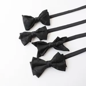 Men's Gentleman Black Delicate Pattern Bow Tie