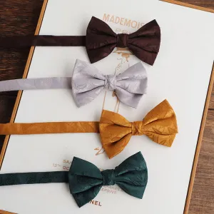 Men's Vintage Novelty Leaves Pattern Bow Tie