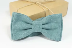 Mint gray ties for weddings | Mint gray butterfly bow tie