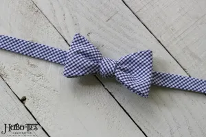 Navy Gingham Seersucker Bow Tie